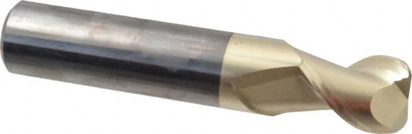 Accupro - 3/4", 2 Flute, Single End, Solid Carbide, 0.12" Corner Radius End Mill - 4" OAL, 45° Helix, Right Hand Flute, 1" LOC, Right Hand Cut - Makers Industrial Supply