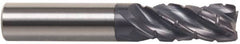 Accupro - 1/2" Diam, 1-1/4" LOC, 4 Flute Solid Carbide Corner Chamfer Roughing End Mill - AlTiN Finish, 3" OAL, 1/2" Shank Diam, Single End, 30° Helix - Makers Industrial Supply