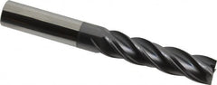 Accupro - 1/2", 4 Flute, Single End, Solid Carbide, 0.01" Corner Radius End Mill - 4" OAL, Right Hand Flute, 2" LOC, Right Hand Cut - Makers Industrial Supply