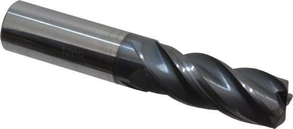 Accupro - 5/8", 4 Flute, Single End, Solid Carbide, 0.12" Corner Radius End Mill - 3-1/2" OAL, Right Hand Flute, 1-5/8" LOC, Right Hand Cut - Makers Industrial Supply