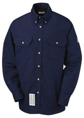 VF Imagewear - Size L, Navy Blue, Flame Resistant/Retardant, Long Sleeve Button Down Shirt - 55-3/8" Chest, 2 Pockets, Excel FR ComforTouch - Makers Industrial Supply