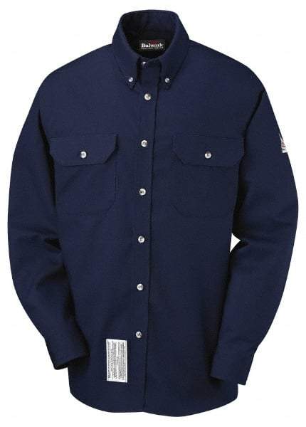 VF Imagewear - Size 3XL, Navy Blue, Flame Resistant/Retardant, Long Sleeve Button Down Shirt - 67-3/8" Chest, 2 Pockets, Excel FR ComforTouch - Makers Industrial Supply