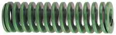 Dayton Lamina - 1-1/4" Hole Diam, 5/8" Rod Diam, 12" Free Length, Green Die Spring - 5.9 Lb Max Deflection, 4.8" Max Deflection, Light Duty, Chromium Vanadium Steel - Makers Industrial Supply