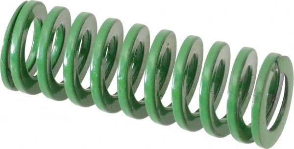 Dayton Lamina - 5/8" Hole Diam, 11/32" Rod Diam, 1-3/4" Free Length, Green Die Spring - 10 Lb Max Deflection, 0.69" Max Deflection, Light Duty, Chromium Vanadium Steel - Makers Industrial Supply