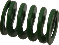 Dayton Lamina - 3/4" Hole Diam, 3/8" Rod Diam, 1" Free Length, Green Die Spring - 32 Lb Max Deflection, 0.39" Max Deflection, Light Duty, Chromium Vanadium Steel - Makers Industrial Supply