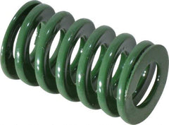 Dayton Lamina - 3/4" Hole Diam, 3/8" Rod Diam, 1-1/4" Free Length, Green Die Spring - 24.4 Lb Max Deflection, 0.5" Max Deflection, Light Duty, Chromium Vanadium Steel - Makers Industrial Supply