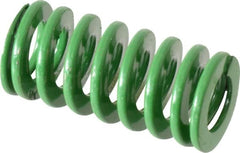 Dayton Lamina - 3/4" Hole Diam, 3/8" Rod Diam, 1-1/2" Free Length, Green Die Spring - 19.3 Lb Max Deflection, 0.6" Max Deflection, Light Duty, Chromium Vanadium Steel - Makers Industrial Supply