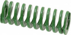 Dayton Lamina - 3/4" Hole Diam, 3/8" Rod Diam, 2" Free Length, Green Die Spring - 14.2 Lb Max Deflection, 0.8" Max Deflection, Light Duty, Chromium Vanadium Steel - Makers Industrial Supply