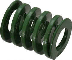 Dayton Lamina - 1" Hole Diam, 1/2" Rod Diam, 1-1/4" Free Length, Green Die Spring - 46.2 Lb Max Deflection, 0.5" Max Deflection, Light Duty, Chromium Vanadium Steel - Makers Industrial Supply