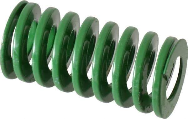 Dayton Lamina - 1" Hole Diam, 1/2" Rod Diam, 2" Free Length, Green Die Spring - 26.5 Lb Max Deflection, 0.8" Max Deflection, Light Duty, Chromium Vanadium Steel - Makers Industrial Supply