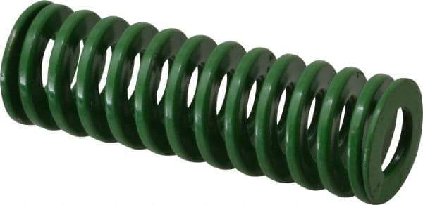 Dayton Lamina - 1" Hole Diam, 1/2" Rod Diam, 3" Free Length, Green Die Spring - 16.8 Lb Max Deflection, 1.2" Max Deflection, Light Duty, Chromium Vanadium Steel - Makers Industrial Supply