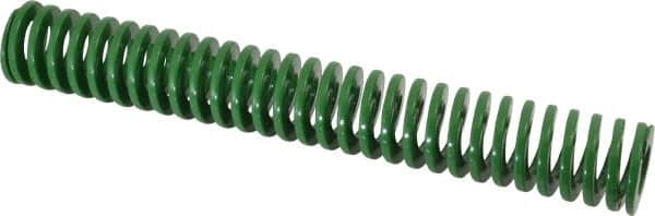 Dayton Lamina - 1" Hole Diam, 1/2" Rod Diam, 7" Free Length, Green Die Spring - 6.9 Lb Max Deflection, 2.8" Max Deflection, Light Duty, Chromium Vanadium Steel - Makers Industrial Supply