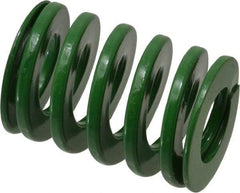 Dayton Lamina - 1-1/4" Hole Diam, 5/8" Rod Diam, 1-3/4" Free Length, Green Die Spring - 47.5 Lb Max Deflection, 0.69" Max Deflection, Light Duty, Chromium Vanadium Steel - Makers Industrial Supply