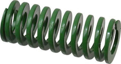 Dayton Lamina - 1-1/4" Hole Diam, 5/8" Rod Diam, 3" Free Length, Green Die Spring - 26.3 Lb Max Deflection, 1.2" Max Deflection, Light Duty, Chromium Vanadium Steel - Makers Industrial Supply