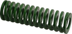 Dayton Lamina - 1-1/4" Hole Diam, 5/8" Rod Diam, 4" Free Length, Green Die Spring - 19.2 Lb Max Deflection, 1.61" Max Deflection, Light Duty, Chromium Vanadium Steel - Makers Industrial Supply