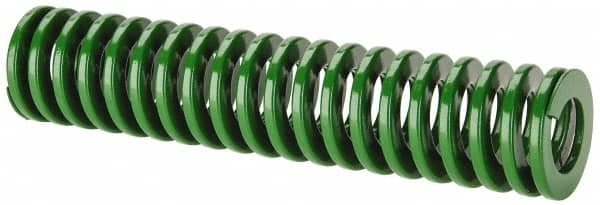 Dayton Lamina - 1-1/2" Hole Diam, 3/4" Rod Diam, 7" Free Length, Green Die Spring - 15 Lb Max Deflection, 2.8" Max Deflection, Light Duty, Chromium Vanadium Steel - Makers Industrial Supply