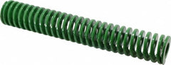 Dayton Lamina - 2" Hole Diam, 1" Rod Diam, 12" Free Length, Green Die Spring - 15.5 Lb Max Deflection, 4.8" Max Deflection, Light Duty, Chromium Vanadium Steel - Makers Industrial Supply