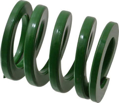 Dayton Lamina - 2-1/2" Hole Diam, 1-1/2" Rod Diam, 3" Free Length, Green Die Spring - 110 Lb Max Deflection, 1.2" Max Deflection, Light Duty, Chromium Vanadium Steel - Makers Industrial Supply