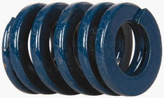 Dayton Lamina - 3/4" Hole Diam, 3/8" Rod Diam, 1" Free Length, Blue Die Spring - 51.5 Lb Max Deflection, 0.37" Max Deflection, Medium Duty, Chromium Vanadium Steel - Makers Industrial Supply