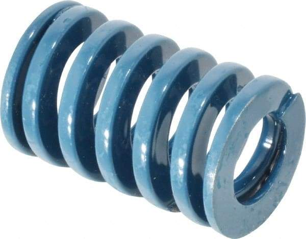 Dayton Lamina - 1" Hole Diam, 1/2" Rod Diam, 1-1/2" Free Length, Blue Die Spring - 56.3 Lb Max Deflection, 0.56" Max Deflection, Medium Duty, Chromium Vanadium Steel - Makers Industrial Supply