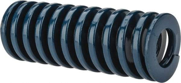 Dayton Lamina - 1-1/2" Hole Diam, 3/4" Rod Diam, 4" Free Length, Blue Die Spring - 43.4 Lb Max Deflection, 1.51" Max Deflection, Medium Duty, Chromium Vanadium Steel - Makers Industrial Supply