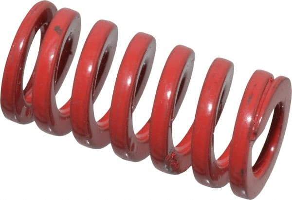 Dayton Lamina - 1/2" Hole Diam, 9/32" Rod Diam, 1" Free Length, Red Die Spring - 23.6 Lb Max Deflection, 0.3" Max Deflection, Heavy Duty, Chromium Vanadium Steel - Makers Industrial Supply