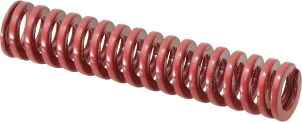 Dayton Lamina - 1/2" Hole Diam, 9/32" Rod Diam, 2-1/2" Free Length, Red Die Spring - 8.7 Lb Max Deflection, 0.76" Max Deflection, Heavy Duty, Chromium Vanadium Steel - Makers Industrial Supply