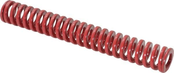 Dayton Lamina - 1/2" Hole Diam, 9/32" Rod Diam, 3-1/2" Free Length, Red Die Spring - 6.2 Lb Max Deflection, 1.05" Max Deflection, Heavy Duty, Chromium Vanadium Steel - Makers Industrial Supply