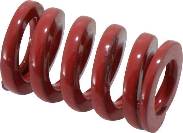 Dayton Lamina - 5/8" Hole Diam, 11/32" Rod Diam, 1" Free Length, Red Die Spring - 43.1 Lb Max Deflection, 0.3" Max Deflection, Heavy Duty, Chromium Vanadium Steel - Makers Industrial Supply