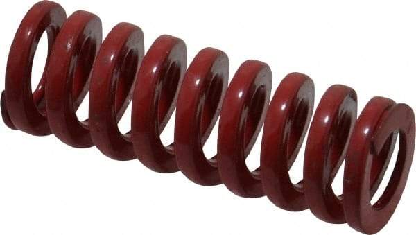 Dayton Lamina - 5/8" Hole Diam, 11/32" Rod Diam, 1-3/4" Free Length, Red Die Spring - 24.7 Lb Max Deflection, 0.52" Max Deflection, Heavy Duty, Chromium Vanadium Steel - Makers Industrial Supply