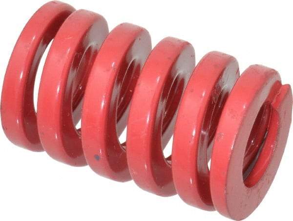 Dayton Lamina - 1" Hole Diam, 1/2" Rod Diam, 1-1/2" Free Length, Red Die Spring - 127 Lb Max Deflection, 0.45" Max Deflection, Heavy Duty, Chromium Vanadium Steel - Makers Industrial Supply