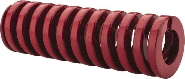 Dayton Lamina - 1" Hole Diam, 1/2" Rod Diam, 3" Free Length, Red Die Spring - 57 Lb Max Deflection, 0.9" Max Deflection, Heavy Duty, Chromium Vanadium Steel - Makers Industrial Supply