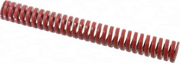 Dayton Lamina - 1-1/4" Hole Diam, 5/8" Rod Diam, 10" Free Length, Red Die Spring - 26.4 Lb Max Deflection, 3" Max Deflection, Heavy Duty, Chromium Vanadium Steel - Makers Industrial Supply