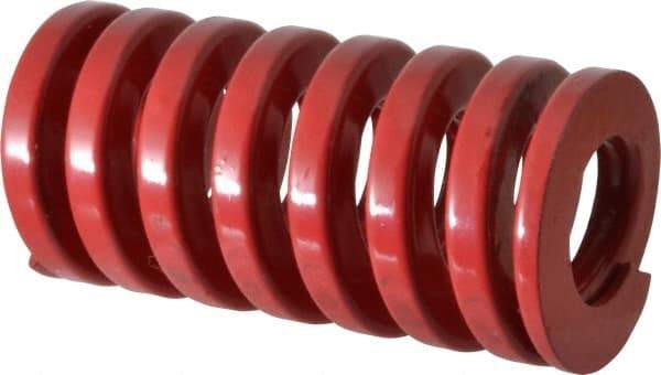 Dayton Lamina - 1-1/2" Hole Diam, 3/4" Rod Diam, 3" Free Length, Red Die Spring - 125 Lb Max Deflection, 0.9" Max Deflection, Heavy Duty, Chromium Vanadium Steel - Makers Industrial Supply