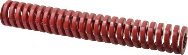 Dayton Lamina - 1-1/2" Hole Diam, 3/4" Rod Diam, 10" Free Length, Red Die Spring - 34.6 Lb Max Deflection, 3" Max Deflection, Heavy Duty, Chromium Vanadium Steel - Makers Industrial Supply