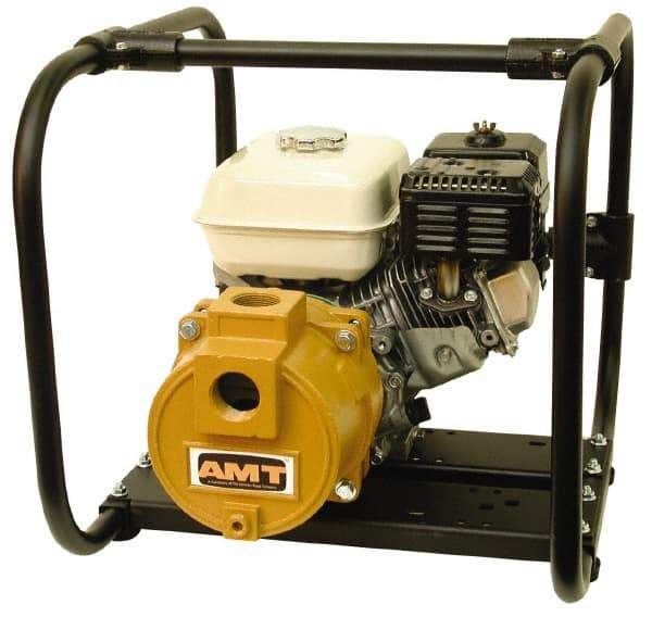 American Machine & Tool - 5.5 HP, 3,600 RPM, 1-1/2 Port Size, Honda, Self Priming Engine Pump - Cast Iron, 3 Quart Tank Size, Buna-N Shaft Seal, Stainless Steel Shaft Sleeve - Makers Industrial Supply