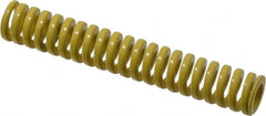 Dayton Lamina - 1/2" Hole Diam, 9/32" Rod Diam, 3" Free Length, Yellow Die Spring - 10.1 Lb Max Deflection, 0.75" Max Deflection, Extra Heavy Duty, Chromium Vanadium Steel - Makers Industrial Supply