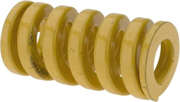 Dayton Lamina - 3/4" Hole Diam, 3/8" Rod Diam, 1-1/2" Free Length, Yellow Die Spring - 111 Lb Max Deflection, 0.37" Max Deflection, Extra Heavy Duty, Chromium Vanadium Steel - Makers Industrial Supply