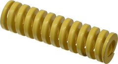 Dayton Lamina - 1" Hole Diam, 1/2" Rod Diam, 3-1/2" Free Length, Yellow Die Spring - 60.2 Lb Max Deflection, 0.88" Max Deflection, Extra Heavy Duty, Chromium Vanadium Steel - Makers Industrial Supply