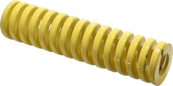 Dayton Lamina - 2" Hole Diam, 1" Rod Diam, 8" Free Length, Yellow Die Spring - 106 Lb Max Deflection, 2" Max Deflection, Extra Heavy Duty, Chromium Vanadium Steel - Makers Industrial Supply