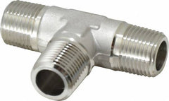 Made in USA - 1-1/2" Grade 316 Stainless Steel Pipe Tee - MNPT End Connections, 1,500 psi - Makers Industrial Supply