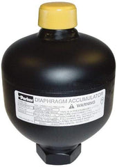 Parker - 120 Lb. Capacity, 3,620 psi Max Working Pressure, 9.88" High, Hydrin Diaphragm Accumulator - 6.14" Diam, 8 SAE Port Thread - Makers Industrial Supply