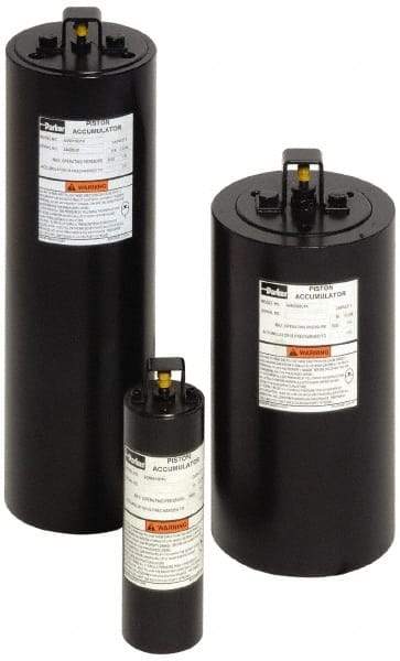 Parker - Piston Accumulators Fluid Capacity: 1/2 Gallon Fluid Capacity in Cubic Inches: 116 - Makers Industrial Supply