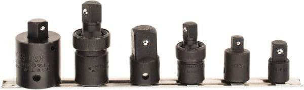 SK - 6 Piece Impact Universal & Socket Adapter Set - Impact 3/8F x 1/2M, 1/2F x 3/8M, 1/2F x 3/4M, 3/4F x 1/2M" Impact 1/4, 3/8, 1/2" - Makers Industrial Supply