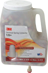 3M - 2, 18 to 5, 12 AWG, 600 Volt, Flame Retardant, Wing Twist on Wire Connector - Red & Tan, 221°F - Makers Industrial Supply