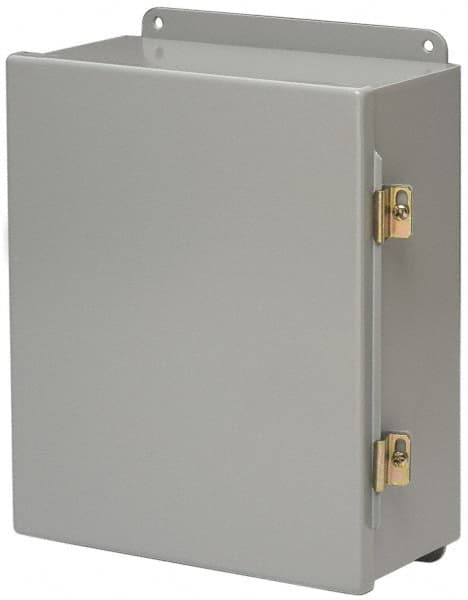 Cooper B-Line - Steel Standard Enclosure Hinge Flat Cover - NEMA 12, 13, 14" Wide x 16" High x 8" Deep, Dirt-tight & Dust-tight - Makers Industrial Supply