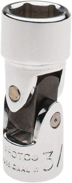 Proto - 3/8", 1/4" Drive, Standard Hand Socket - 6 Points, 1-13/32" OAL, Alloy Steel, Chrome Finish - Makers Industrial Supply