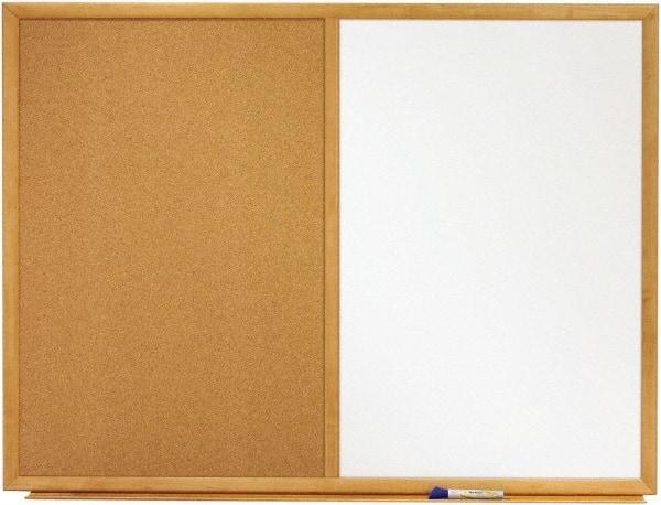 Quartet - 24" High x 36" Wide Cork/Melamine Dry Erase Board - Fiberboard Frame, 24-3/4" Deep, Includes Accessory Tray/Rail & One Dry-Erase Marker & Mounting Kit - Makers Industrial Supply