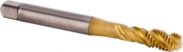 Kennametal - M8x1.25 Metric 3 Flute 6HX Modified Bottoming Spiral Flute Tap - Powdered Metal, TiCN/TiN Finish, 90mm OAL, Right Hand Flute, Right Hand Thread, Series T630 - Exact Industrial Supply