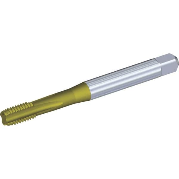 Kennametal - M22x2.50 Metric Coarse 6HX 4 Flute TiCN/TiN Finish Powdered Metal Straight Flute Machine Tap - Modified Bottoming, Right Hand Thread, 140mm OAL, 25mm Thread Length, Oversize, Through Coolant - Exact Industrial Supply